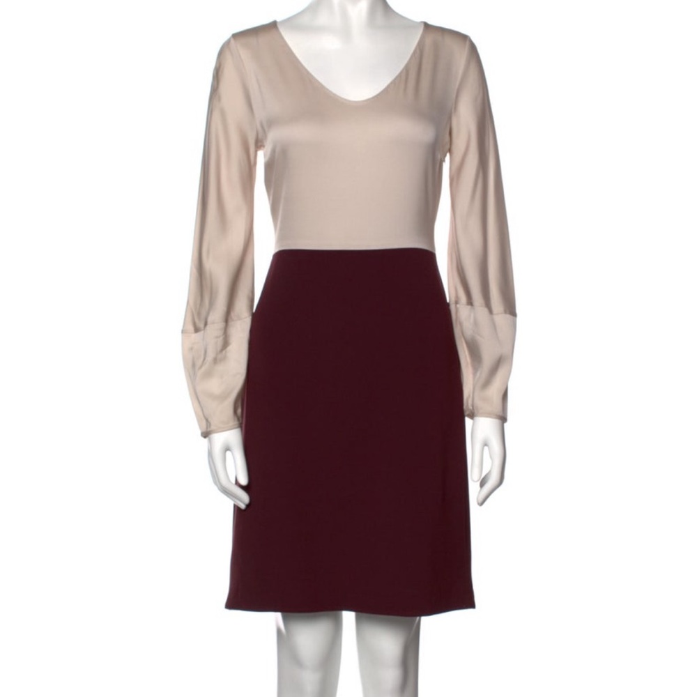 Diane von Furstenberg Colorblock Silk Knee-Length Dress